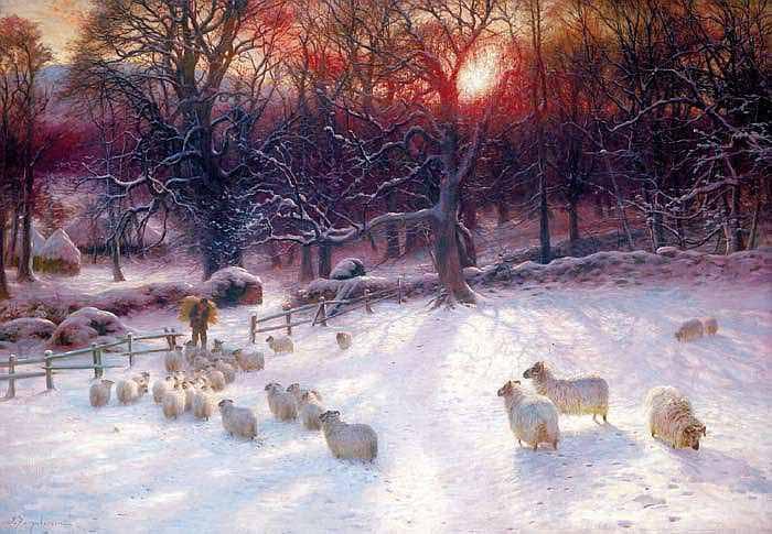 Joseph Farquharson Beneath the Snow Encumbered Branches Sweden oil painting art